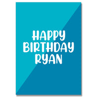 Personalised Blue 2 Tone Birthday Card